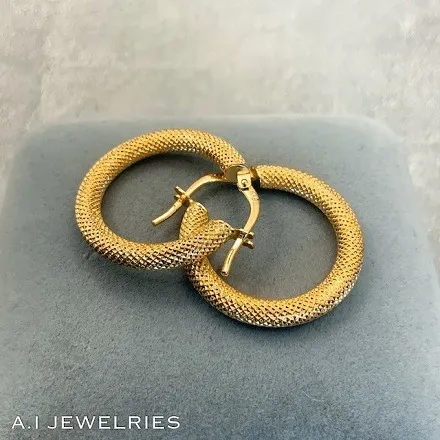 18金 K18 蛇柄 フープ ピアス 18k / K18 Snake design hoop pierce 品番 pl-303