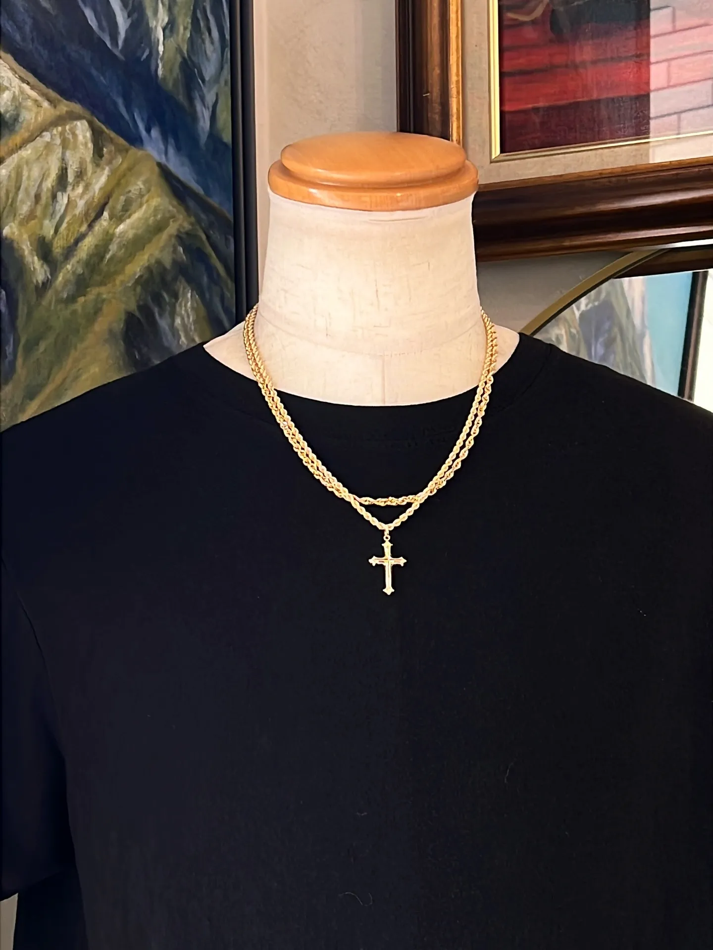 K18  ロープチェーン × クロスペンダント