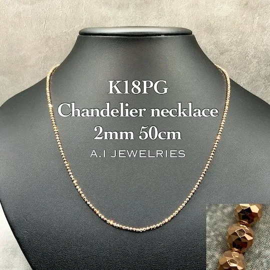 ✨18金ピンクゴールド シャンデリアネックレスの魅力🌸