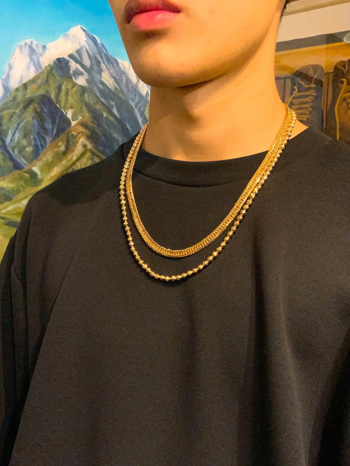 🔥 静かに差をつける、大人のためのK18シャンデリアネックレ...