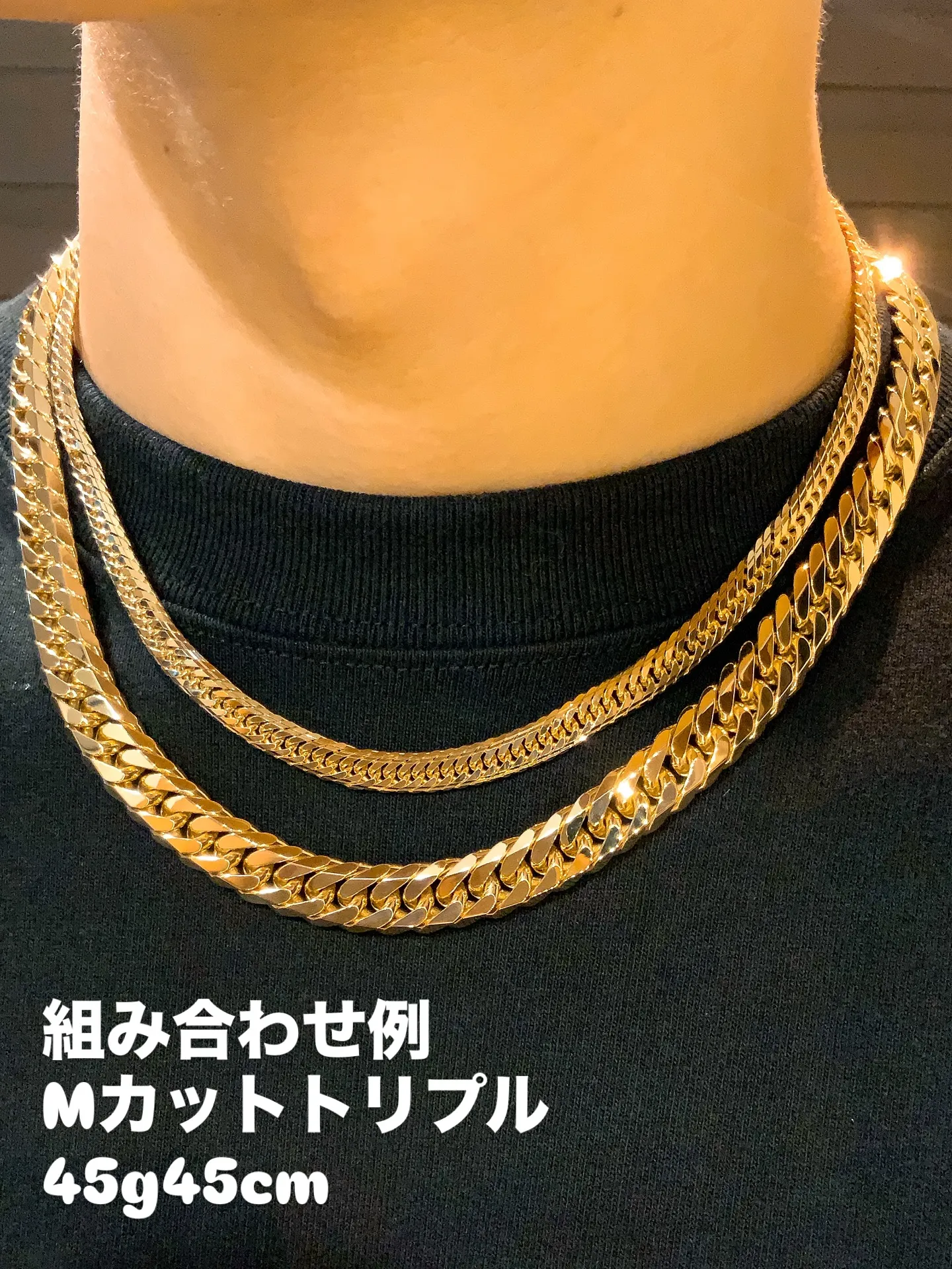 ✨K18 6面ダブル 喜平ネックレス✨