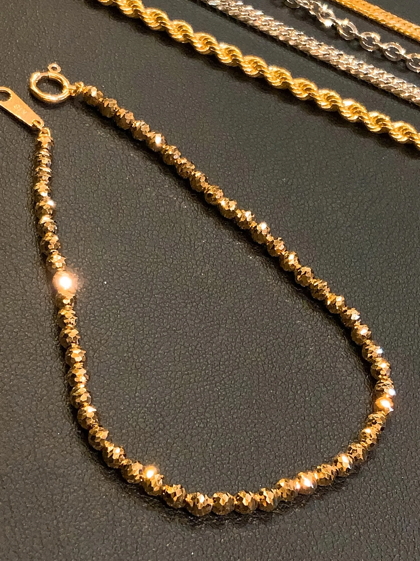 👑K18 ローズゴールド ミラーボールブレスレット👑