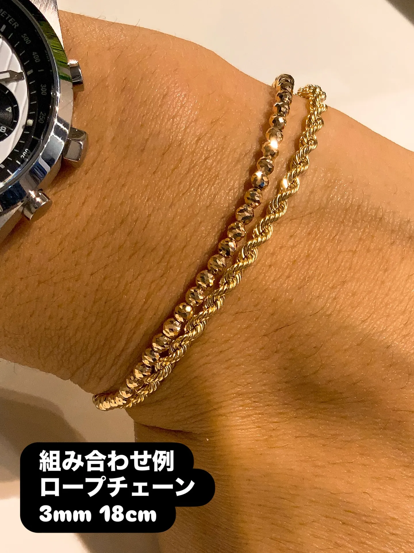 👑K18 ローズゴールド ミラーボールブレスレット👑