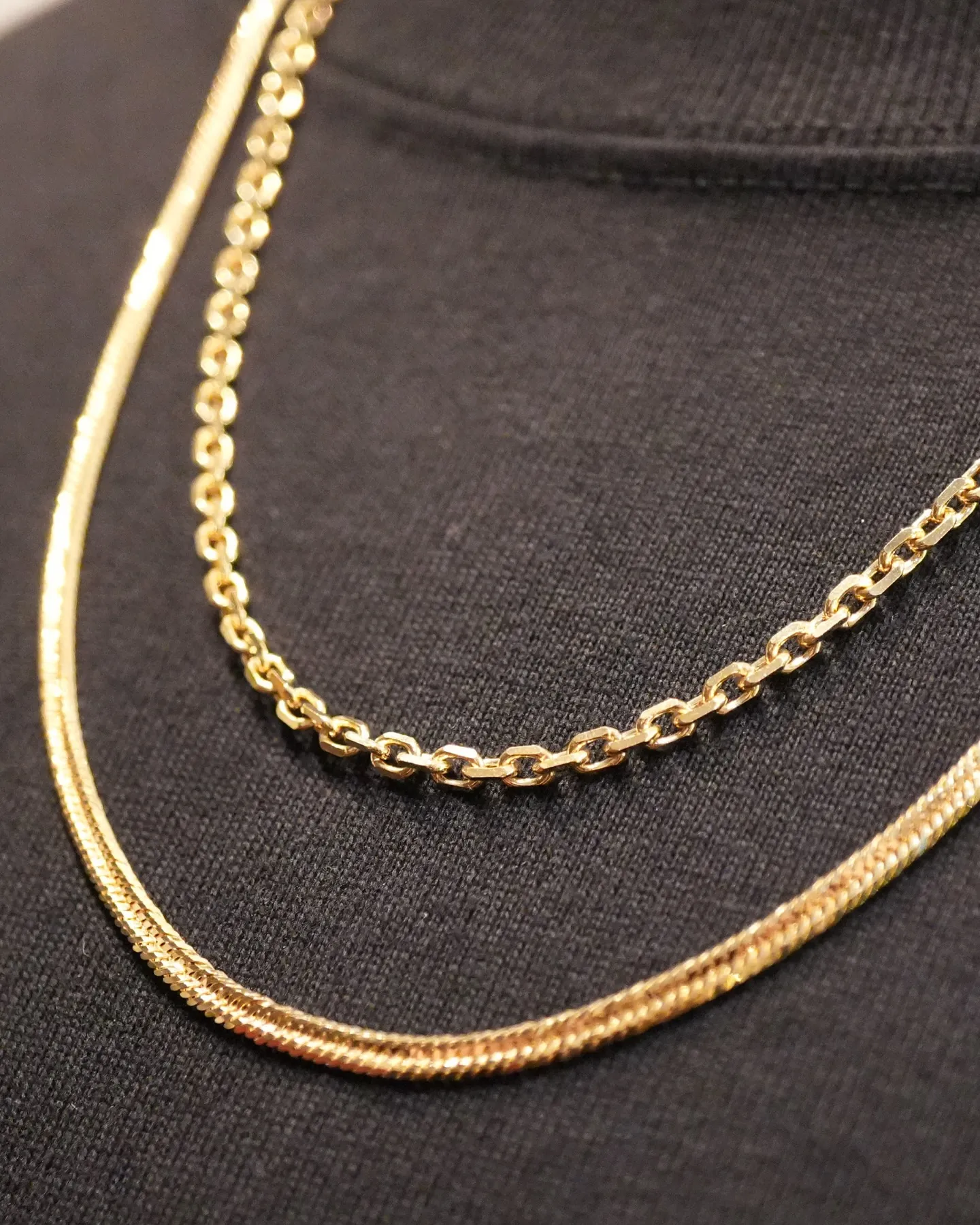 ✨K18 ネックレスレイヤードセット✨🔥