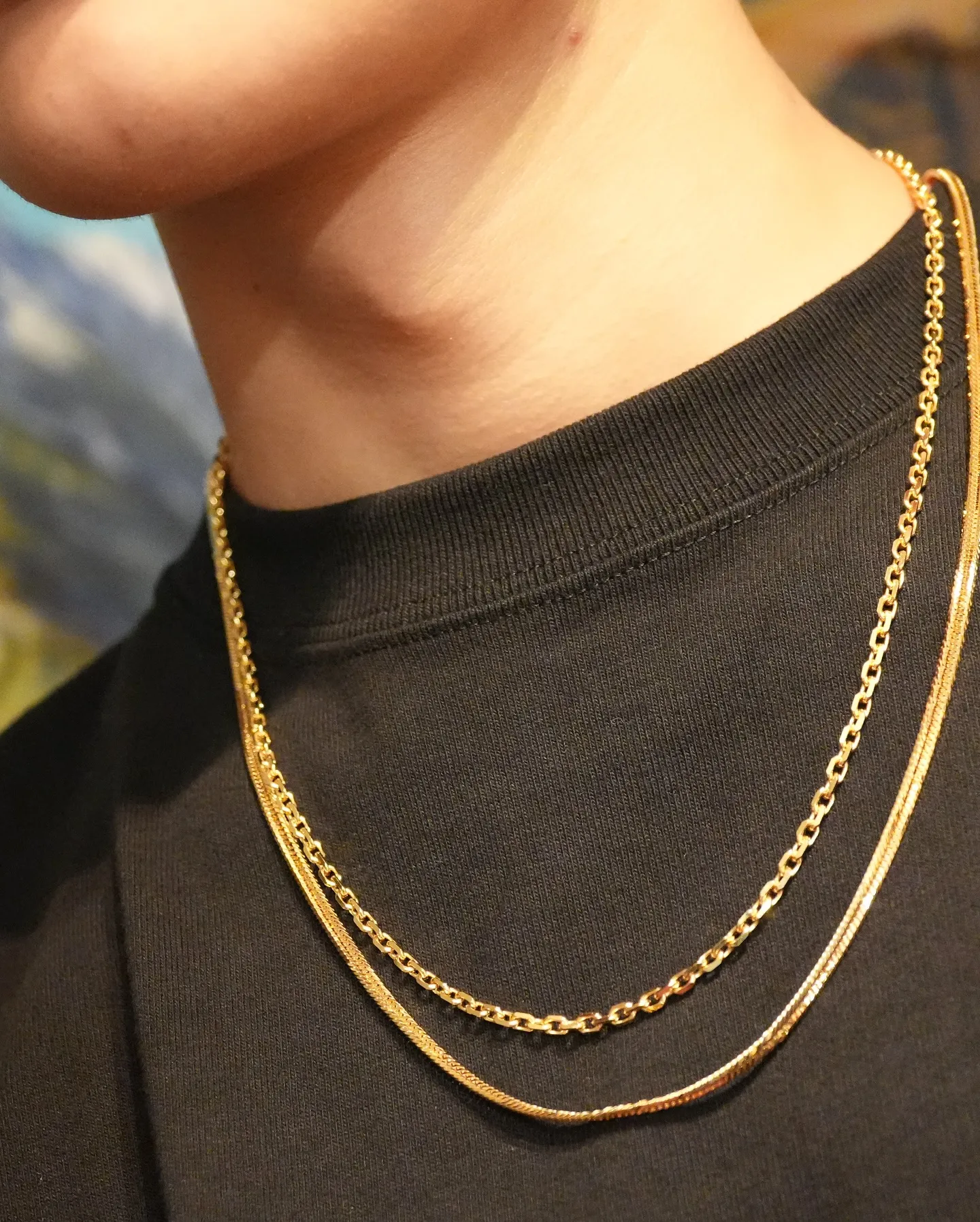 ✨K18 ネックレスレイヤードセット✨🔥