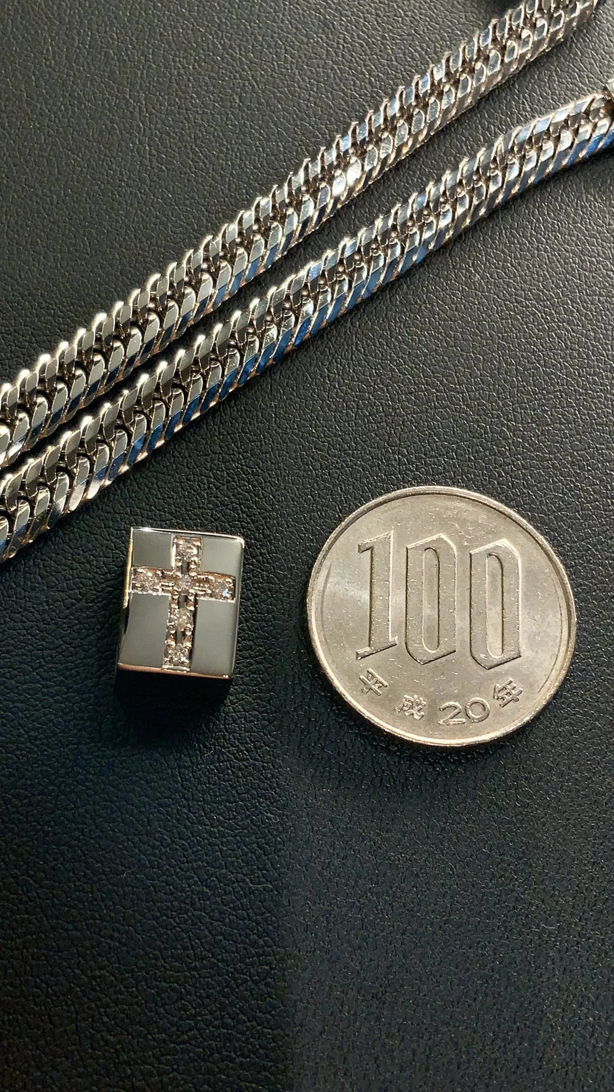 💎✨PT900 ダイヤモンド クロスビーズペンダント✨💎